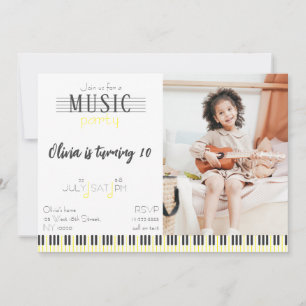 Colour Music Party Birthday Invitation