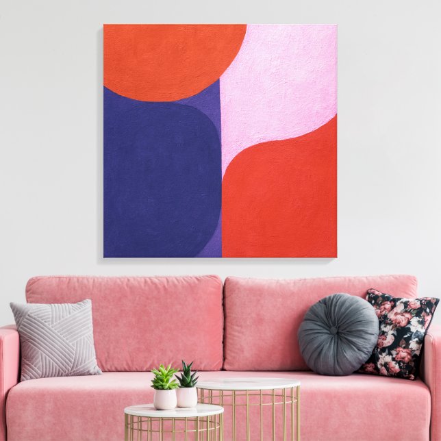 "Colour Negotiation" Colourful Abstract Art Canvas Print (Insitu(LivingRoom))