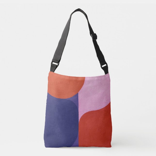 "Colour Negotiation" Colourful Abstract Art Crossbody Bag (Front)