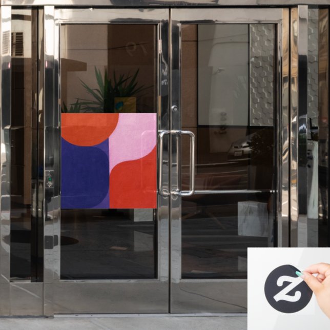 "Colour Negotiation" Colourful Abstract Art Window Cling (Office Door)