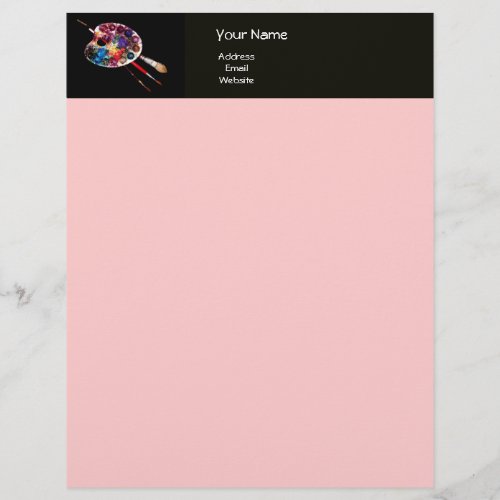 COLOUR PALETTE  black and pink Letterhead