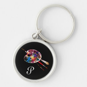 COLOUR PALETTE ,Black Monogram Keychain