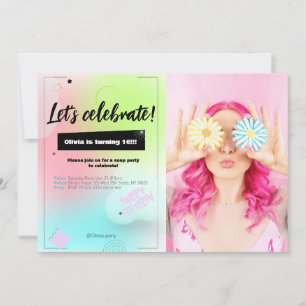 Colour Party Birthday Invitation