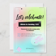 Colour Party Birthday Invitation