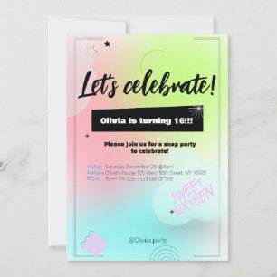 Colour Party Birthday Invitation