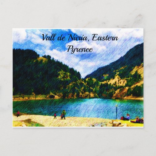 Colour Pencil Art _ Vall de Nria Eastern Pyrenee Postcard