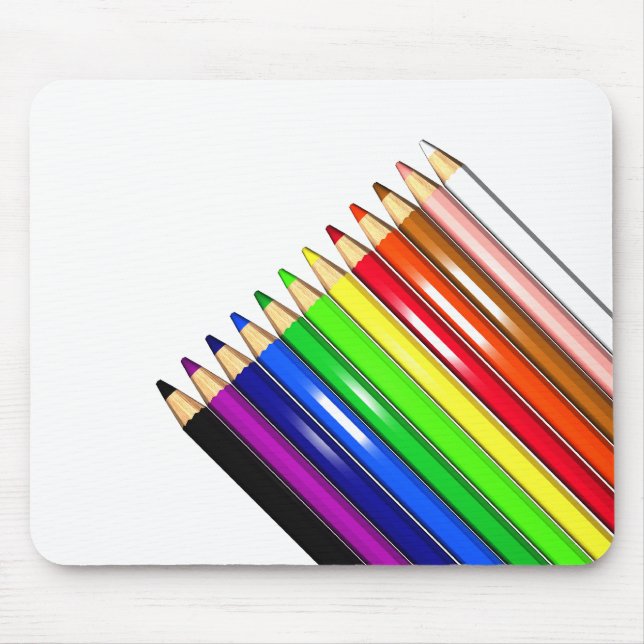 colour pencil crayons mouse pad (Front)