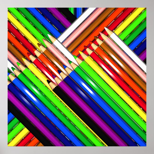 colour pencil crayons poster (Front)