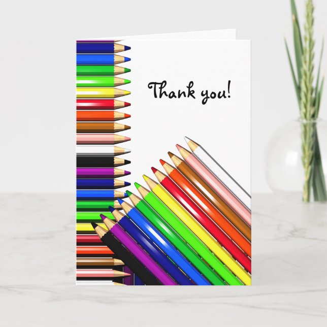 colour pencil crayons thank you card (Front)