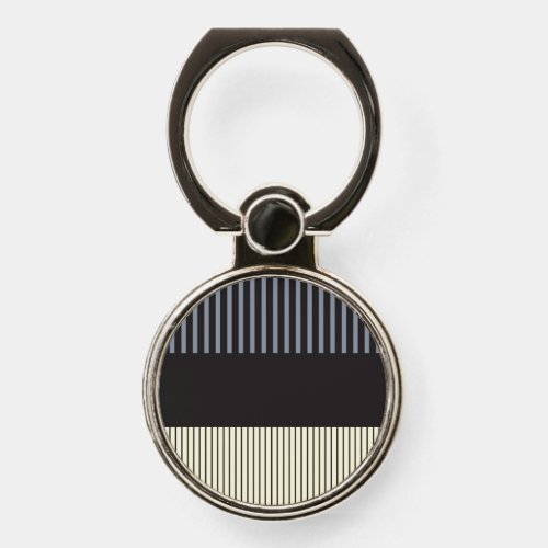 Colour Pop Stripes _ Black Gray and Cream Phone Ring Stand