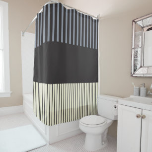 Colour Pop Stripes - Black, Gray and Cream Shower Curtain