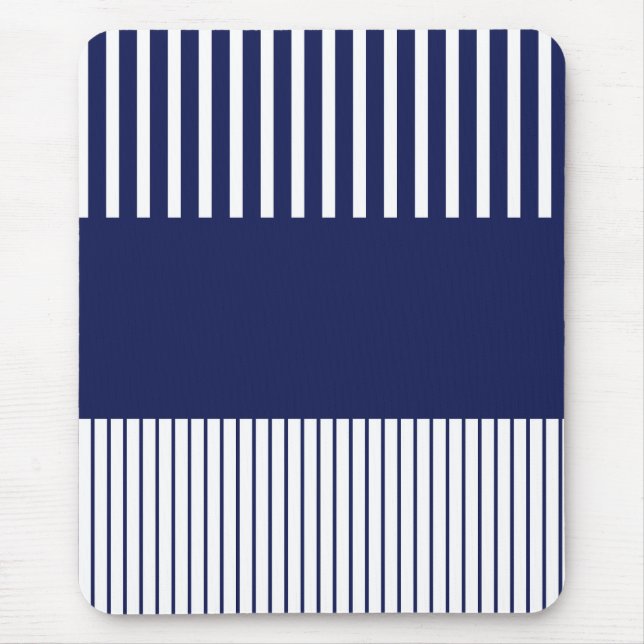 Colour Pop Stripes - Blue and White Mouse Pad (Front)