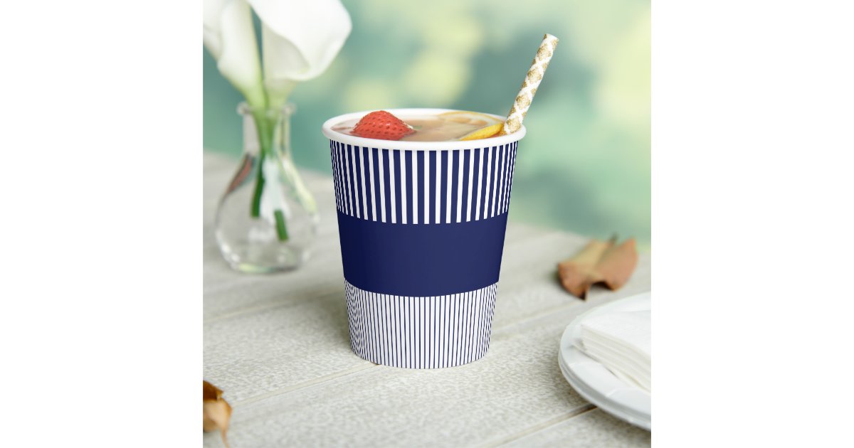 Colour Pop Stripes - Blue and White Paper Cups | Zazzle