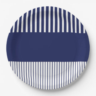Colour Pop Stripes - Blue and White Paper Plates