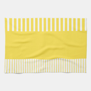 Colour Pop Stripes - Lemon Yellow and White Kitchen Towel