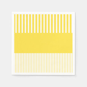 Colour Pop Stripes - Lemon Yellow and White Napkins