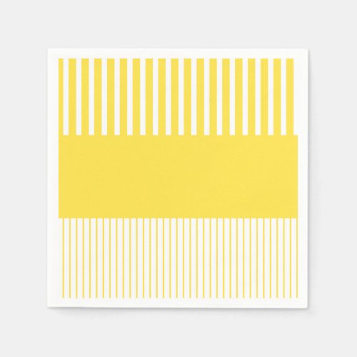 Colour Pop Stripes _ Lemon Yellow and White Napkins