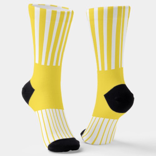 Colour Pop Stripes _ Lemon Yellow and White Socks
