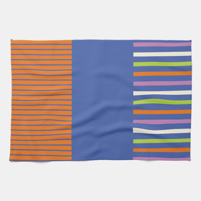 Colour Pop Stripes modern striped design Kitchen Towel (Horizontal)