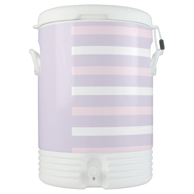 Colour Pop Stripes - Pastel Pink, Yellow & Purple Beverage Cooler (Front)
