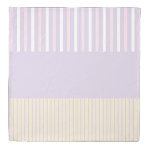 Colour Pop Stripes - Pastel Pink, Yellow & Purple Duvet Cover
