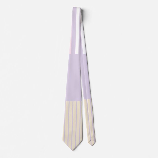 Colour Pop Stripes - Pastel Pink, Yellow & Purple Neck Tie (Front)