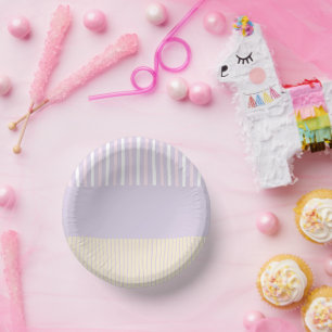 Colour Pop Stripes - Pastel Pink, Yellow & Purple Paper Bowls