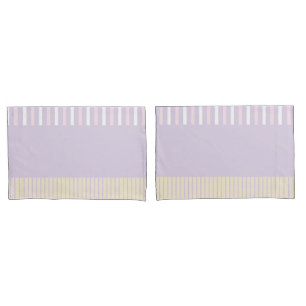 Colour Pop Stripes - Pastel Pink, Yellow & Purple Pillow Case