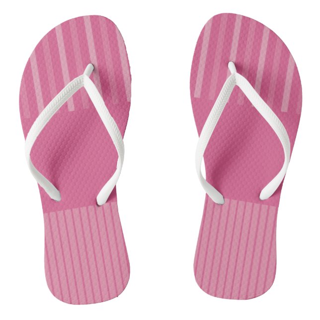 Colour Pop Stripes - Pink Flip Flops (Footbed)