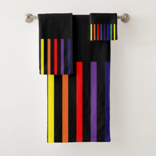 Colour Pop Stripes - Rainbow Bath Towel Set
