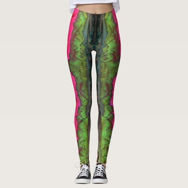 "Colour Serenade" Colourful Abstract Art  Leggings (Front)