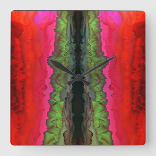 "Colour Serenade" Colourful Abstract Art Square Wall Clock