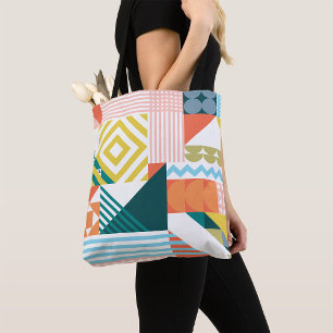 Colour Shapely Pattern Tote Bag