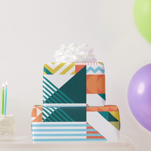 Colour Shapely Pattern Wrapping Paper