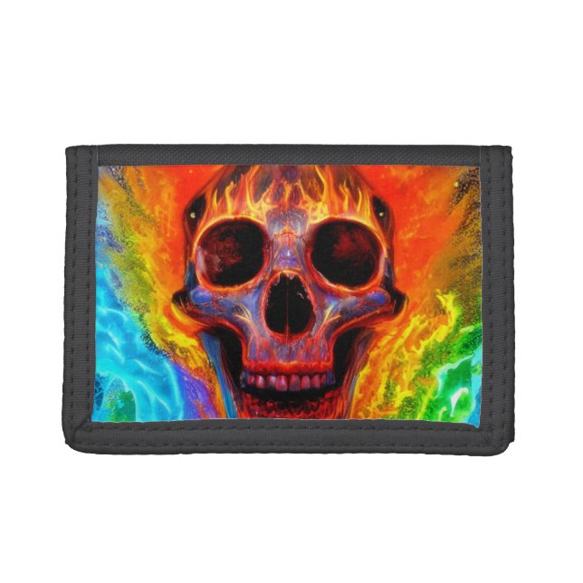 Colour Skull Tri-fold Wallet (Front)
