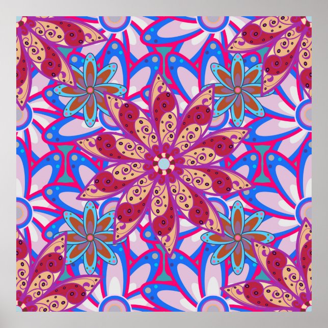 Colour Spring Theme seamless pattern Background. C Poster (Front)