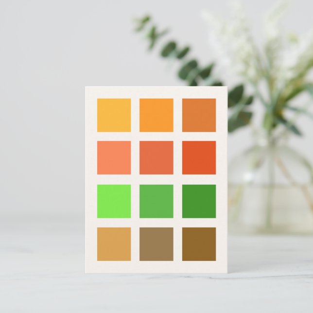 Colour Squares (Autumn) Postcard (Standing Front)