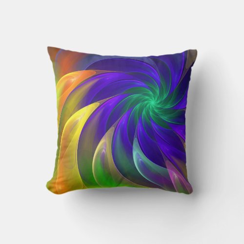 Colour swing fractal abstract art throw pillow