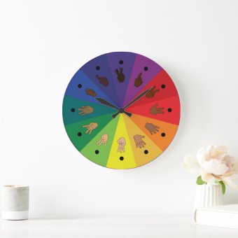 Colour Wheel ASL Clock (12 segments) | Zazzle