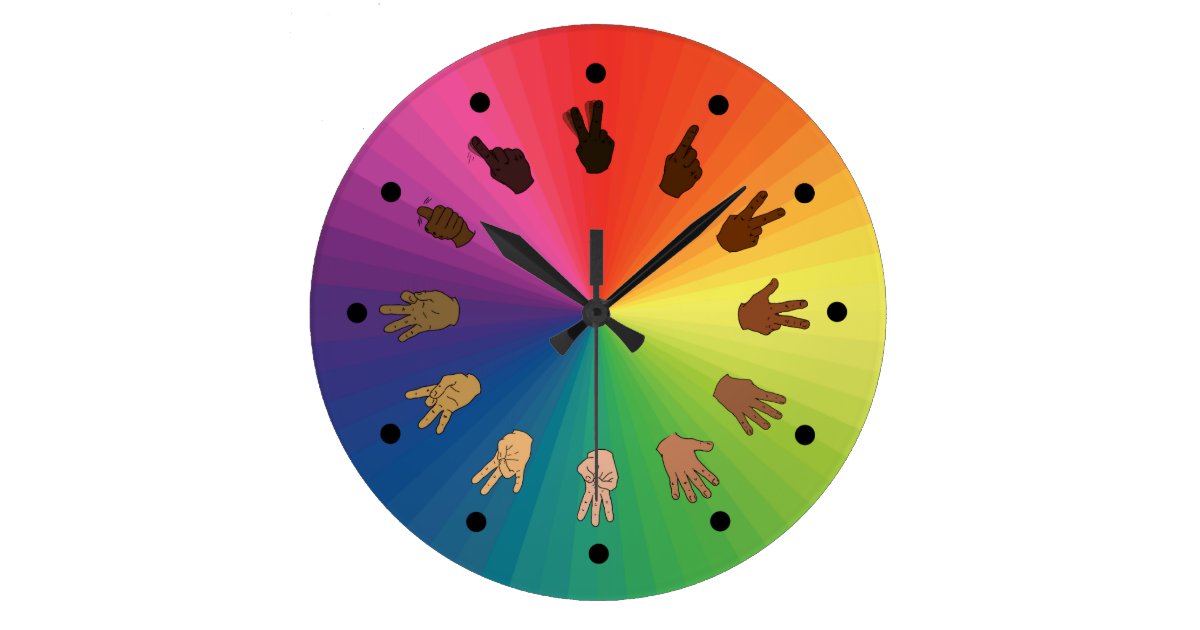 Colour Wheel ASL Clock (Minute segments) | Zazzle.com