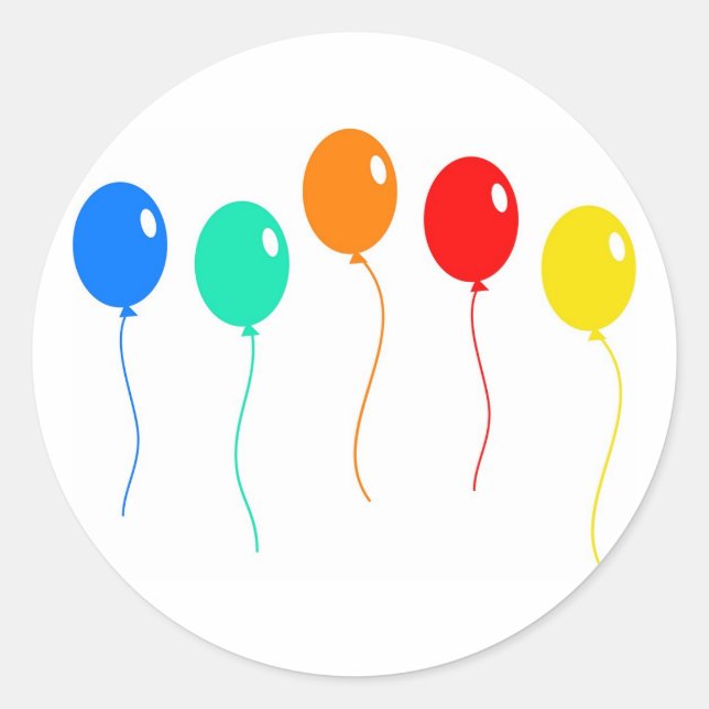 Coloured Balloons Classic Round Sticker (Front)