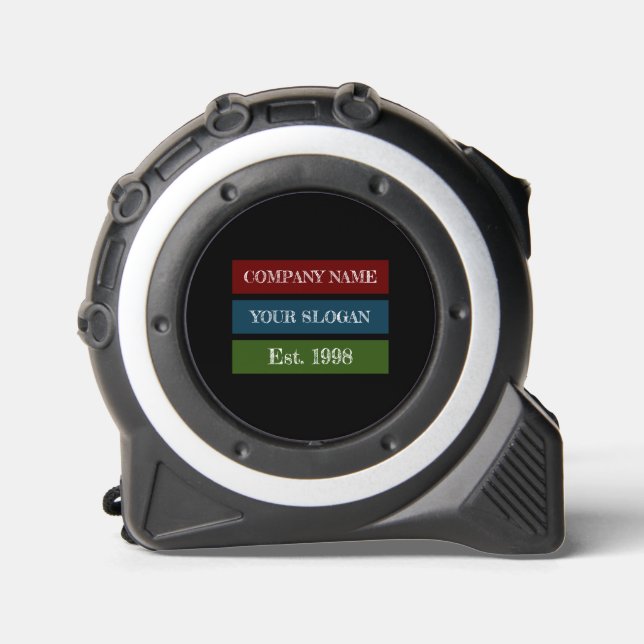 Coloured Block Style Company Name Tape Measure (Front)