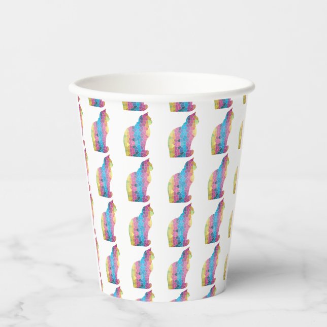 Coloured Cat Paper Cups (Front)