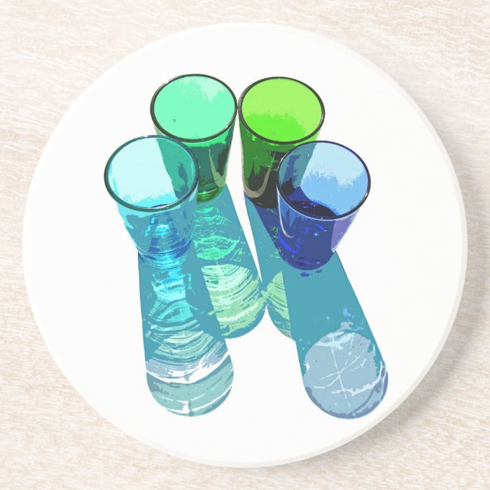 Coloured Cocktail Shot Glasses Coaster 45