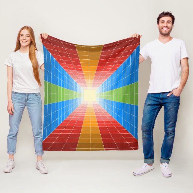 Coloured Cube Fleece Blanket (In Situ)