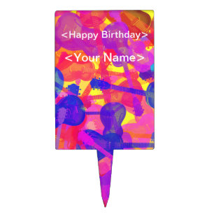 Coloured Guitar Collage Cake Topper
