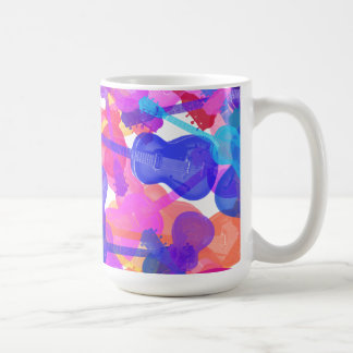 Coloured Guitar Collage Coffee Mug
