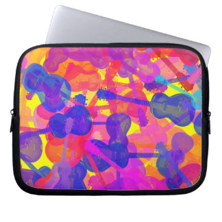 Coloured Guitar Collage Laptop Sleeve
