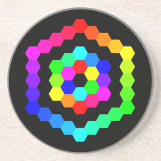 Coloured Hexagon Sandstone Coaster