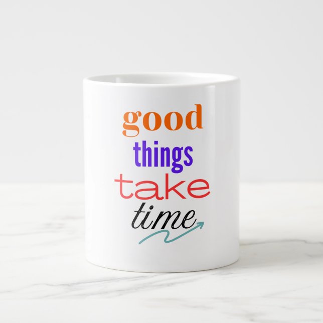 Coloured Motivational  Giant Coffee Mug (Front)